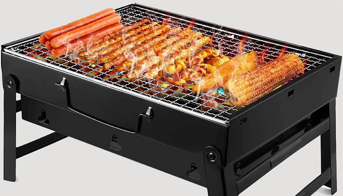 خرید منقل کبابی پایه دار فن دار